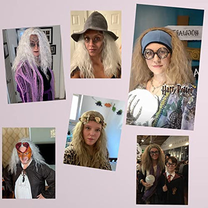 iCos Long Curly Blonde Wig Synthetic Blonde Hair Wig for Women Perfect for Cosplay Parties and Daily Wear - color: Ash blonde