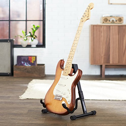 Amazon Basics Portable Adjustable Folding Guitar Stand for Electric and Acoustic Guitars, A-shape, Fully Assembled with Padded Foam, Black, 8.66 x 15.16 x 3.74 inches (Pack of 6) - size: 8.66 x 15.16 x 3.74 inches (Pack of 6)