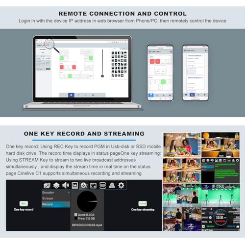 CINETREAK V1 Vertical Livestreaming Video Switcher Mixer with PVW/PGM Output PTZ Camera Control, RTMPs Livestream for Instagram, TikTok - style: Cinetreak V1