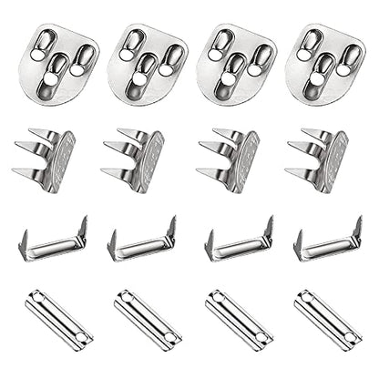 Nickel Sets of 4 Metal Hooks & Eyes Closure No Sew Heavy Duty Clothing Fasteners Waistband Hook and Bar Closure Clasp Ideal for Trousers Pants Suit Crafts DIY