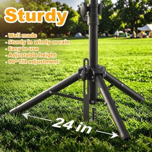 Starlink Gen3 Tripod Mount Adjustable Height 90° Degree Tilt Stand with Carry Bag Stable Iron Connector Compatible with Starlink Standard Gen3 Standard 4 4X V3 Dish for RV Camping Outdoor Travel - color: Black