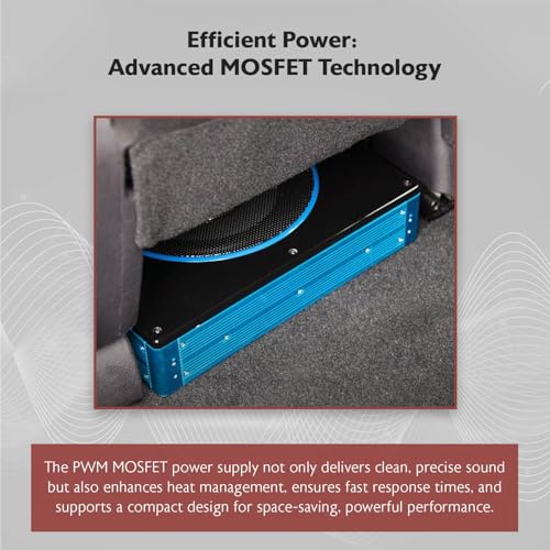 Rockville RW8CA 8" Low Profile Under-Seat Active Powered Car Subwoofer | 150W RMS/600W Peak, Bass Knob Included, Sealed Enclosure, 2.7" Slim, Auto Turn-On, Adjustable Low-Pass Filter, RCA Input - style: 8 Inch