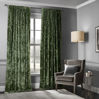 HPD Half Price Drapes Lush Crush Velvet Curtains - Room Darkening Curtain 108 Inches Long for Bedroom & Living Room, Luxury Look, Rod Pocket Design, (1 Panel), 50W x 108L, Emerald Green - color: Emerald Green, size: 50"W x 108"L (Pack of 1)