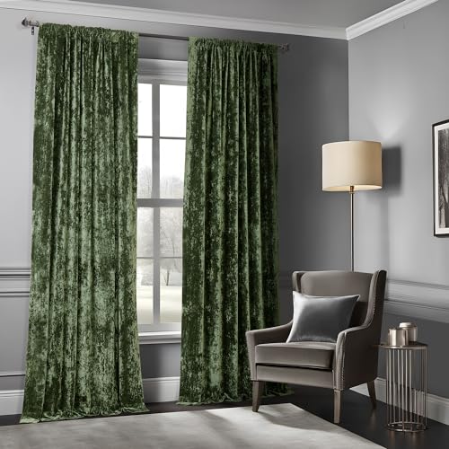 HPD Half Price Drapes Lush Crush Velvet Curtains - Room Darkening Curtain 120 Inches Long for Bedroom & Living Room, Luxury Look, Rod Pocket Design, (1 Panel), 50W x 120L, Emerald Green - color: Emerald Green, size: 50"W x 120"L (Pack of 1)