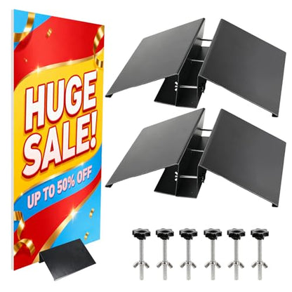 2 Pcs Metal Floor Sign Stand Holder, Fits 12" Wide Signs Board up to 72" - color: 2PCS