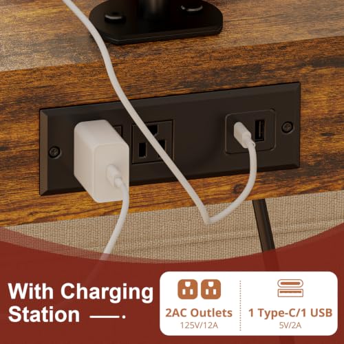 Cidaziya Floor Kindle Phone Tablet Stand with Side Table & Charging Station - size: 11.4"D x 15.4"W x 57.5"H