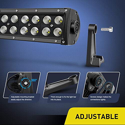 Nilight - NI07B-120W 22" 120w LED Light Bar Flood Spot Combo Driving Lights Fog Lamp off road led lights for SUV ATV Truck 4x4 Boat ,2 Years Warranty - size: 22Inch 120W Light
