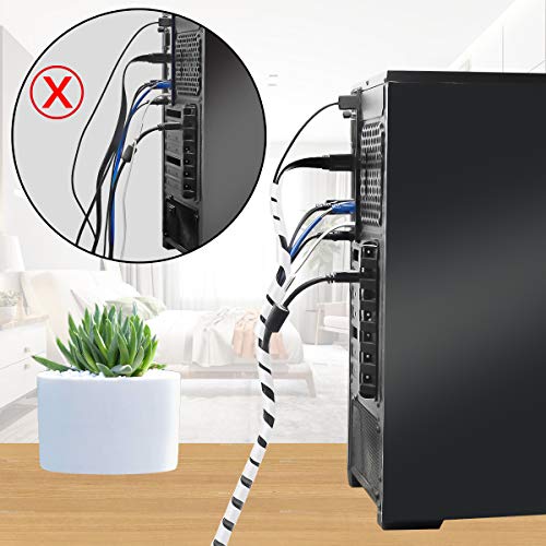 26Ft XHF 3/8" Clear Spiral Cable Wrap 10mm(Wrapping Range:7.5mm-60mm) Cord for Computer Electrical Wire Organizer Sleeve Hose RoHS - size: Dia 10MM