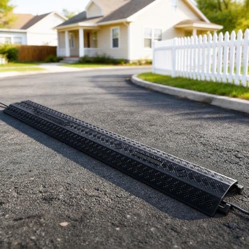 2 Pack Black Drop Over Cable Cover Ramp 37.8 x 10.8 x 1.5 Inch, Heavy Duty Cable Hose Protector Ramp with 1 Big Channel, High Load Capacity for Indoor Use, Office, Warehouse & Event Areas - color: Black-Large