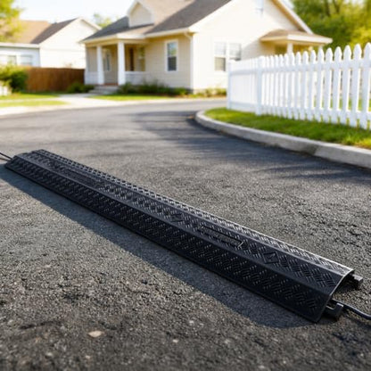 2 Pack Black Drop Over Cable Cover Ramp 37.8 x 10.8 x 1.5 Inch, Heavy Duty Cable Hose Protector Ramp with 1 Big Channel, High Load Capacity for Indoor Use, Office, Warehouse & Event Areas - color: Black-Large