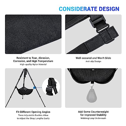JJC Tripod Weights Stone Bag, Heavy Duty Weighted Sand Bags for Tripod Easel Light Stand Photography Astrophotography Paintings, Tripods Rock Bag with Adjustable Buckles & 9 Extra Pockets