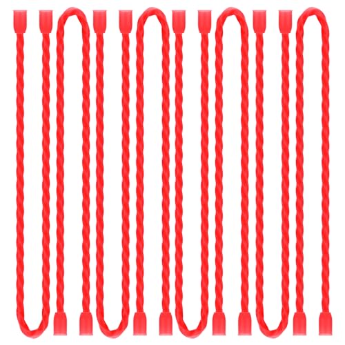8Pcs 12Inch Silicone Cable Ties Reusable Steel-Core Wire Twist Tie Straps | for Bundling and Organizing Colorful Bendable Holder Strap for Indoor and Out All Purpose, Red - color: Red, size: 12 Inch