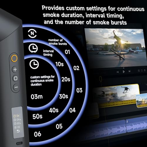 COLBOR Fog Machine CF5 Cine Flare Battery Handheld Portable Smoke Machine | with Lights and Fan Foldable Body 25 Levels Density Wireless Remote Control Fogger for Photography Parties Weddings
