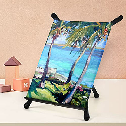 Falling in Art 2 Pack 15" to 21" Tabletop Easel for Painting &Display | Black Aluminum Tripod with Rubber Feet, Holds Canvas, Paintings, Books, Photos, Signs - style: 2 PACK
