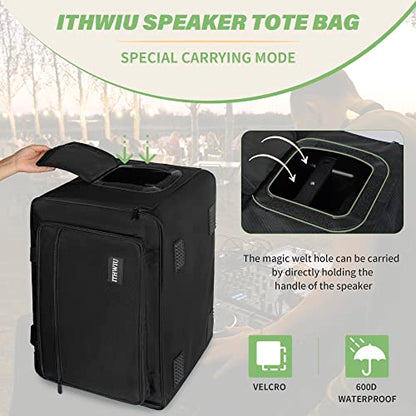 Speaker Carrying Bag with Thickened Sponge for Compact 15" Speaker Cabinets; Heavy-Duty Fits QSC K15, Yamaha DXR15 and more (IT-TOTE15), Black - size: 15'' Speaker