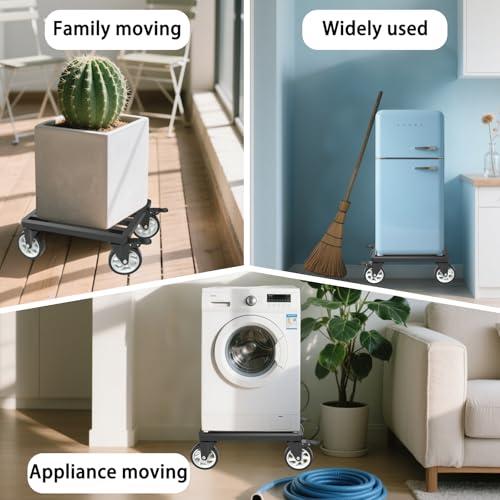 Heavy-Duty Stainless Steel Furniture Dolly, 24'' x 18'' Furniture Mover with 1200LB Capacity, 5'' Swivel Casters & Tie-Down Straps for Secure Transport - size: 24"L x 18"W Dolly