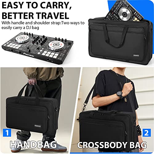 Padded DJ Controller Case for Hercules DJ Inpulse 500, DDJ REV1, NI Traktor Kontrol S4 MK3, DDJ SR DDJ SR2, Numark PLATINUM FX, DDJ RR, Akai MPK225, 23.5 x 14 x 3 Inch, Black - size: 23.5 x 14 x 3 Inch