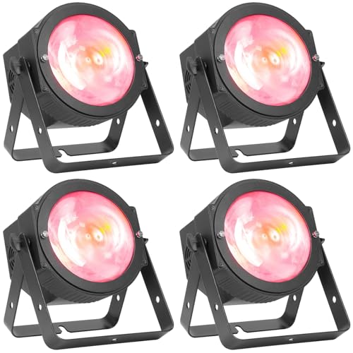 Audiosavings Bundle: (4) American DJ ADJ DOTZ PAR 100 RF 100 Watt RGB COB LED DMX Par Can Wash Light (Items 4)