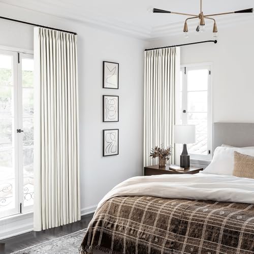 Natural Linen Pinch Pleated Full Blackout Curtains 94 Inch Long 2 Panels - color: Natural Linen, size: 40"W x 94"L (Pack of 2)
