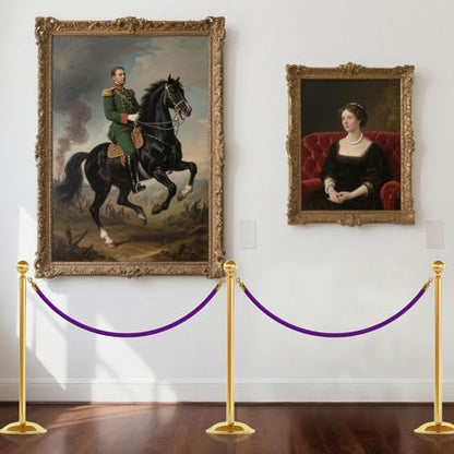 5 Feet Purple Velvet Hanging Ropes with Gold Color Plated Hooks(2PCS) | Crowd Control Stanchion Ropes fit for Movie Theaters,Church,Restaurants,Hotels,Grand Openings, Concert venues - color: Purple-5 Feet-Gold Plated Hooks-2PCS