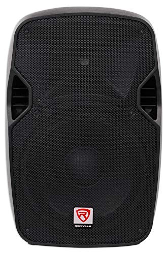 Rockville SPGN124 12" Passive DJ PA Speaker Pair Bundle with Tripod Stands | 1200W Peak / 300W RMS Each, 4-Ohm, 40Hz-20KHz, RVSS2 Speaker Stands, 2 20-Foot 1/4" to Speakon Cables, 3-Items
