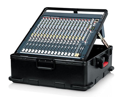 Gator Cases Molded Flight Case for Rack Mountable Mixers Up to 12U Rack Space with TSA Approved Locking Latch (GTSA-MIX12PU) - size: 12U Pop-Up