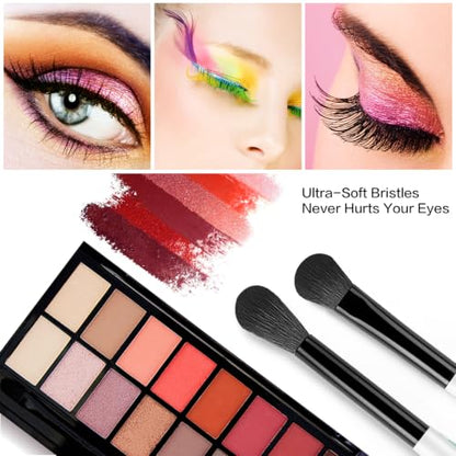 Eye Makeup Brush Set, 6 Pcs Professional Blending Eyeshadow Makeup Brushes for Concealer Eyebrows Eyeliner, Soft Hairs & Wood Handle…… (matte black 6pcs) - color: matte black 6pcs