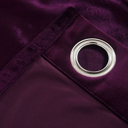 Cherry Home Set of 2 Velvet Flannel Room Darkening Blackout Curtains Panels Drapes Grommet 52 Wide by 108 Long Purple for Living Room - color: Purple, size: 78.7"W x 118.1"L (Pack of 1)