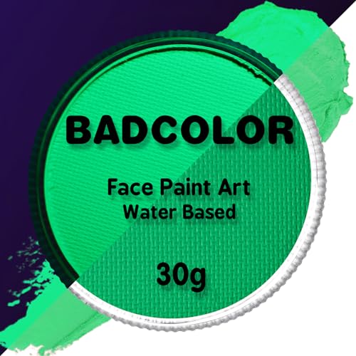 Neon Green UV Face Body Paint(30g/1oz), Water Based Blacklight Reactive Fluorescent Safe Non-Toxic Face Body Painting Makeup Kit for Music Festivals, Nights Out, Halloween, and Party - color: Neon Green