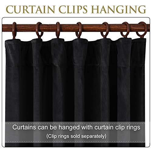 StangH Black Blackout Curtains W52 x L84 inches 1 Panel Heavy Thick Drapes | Thermal Insulated Privacy Protect Window Panels, Heavy Thick Fabric, Bedroom, Movie Room, Back Tab Curtain Panels - color: Black, size: 52"W x 84"L (Pack of 1)