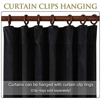 StangH Black Velvet Curtains Blackout for Bedroom/Living Room | Soft Velvet Heavy Thick Room Dividers Thermal Insulated Noise Reducing Theater Curtains Back Tab, W62 x L96 inches, 1 Panel - color: Black, size: 62"W x 96"L (Pack of 1)