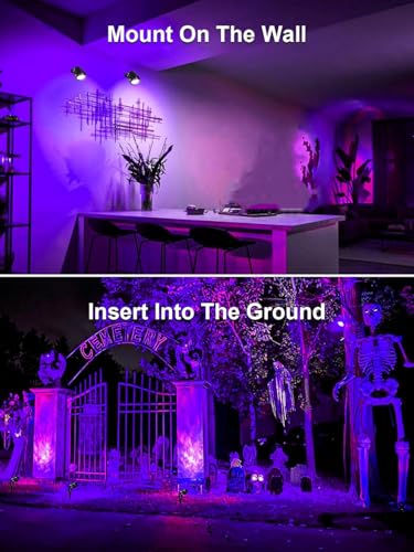 ZUCKEO Halloween Black Light Spotlight Outdoor LED Blacklight, 15W Waterproof Spot Lights Landscape Lighting with US Plug for Glow Party Body Paint Fluorescent Poster Bar Yard Garden Decor(1Pack) - size: 1 Pack