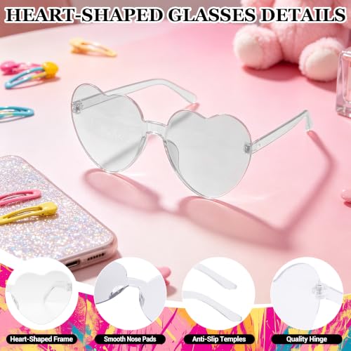 Short Bob Straight Hair Wigs with Bangs, Synthetic Fiber Colorful Hair, Heart-shaped Sunglasses for Women (White) - color: White