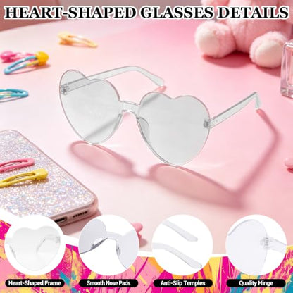 Short Bob Straight Hair Wigs with Bangs, Synthetic Fiber Colorful Hair, Heart-shaped Sunglasses for Women (White) - color: White