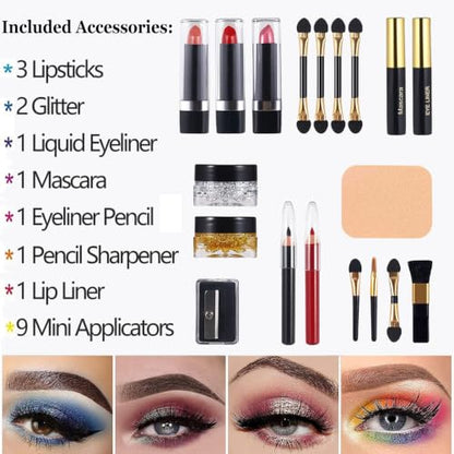 58 colors Professional Makeup Kit for Women, All In One Full Makeup Gift Set for Women Girls Beginner with Eye Shadow Blush, Lipstick, Compact Powder, Mascara, Eyeliner, Lip Liner, Eyebrow Pencil, - color: 331Y