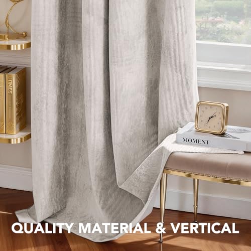H.VERSAILTEX Velvet 100% Blackout Curtains for Living Room Full Light Blocking Curtains Thermal Insulated Room Window Drapes Soft Luxury Curtains Grommet Top 2 Panels (55" W x 63" L, Stone) - color: Stone, size: 55"W x 63"L (Pack of 2)