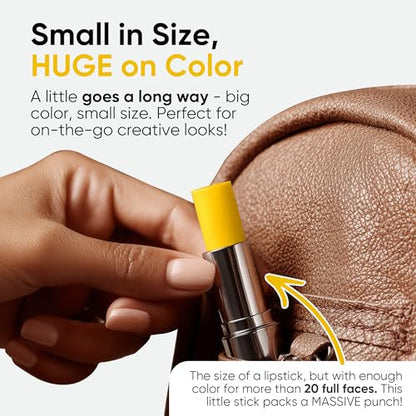 Blue Squid PRO Yellow Face Paint Stick - Waterproof Body Paint for Adults & Kids Eye Black Baseball, Softball - Vegan Hypoallergenic Twist-Up Non-Toxic Makeup Stick for Cosplay, Sports & SFX - color: Yellow