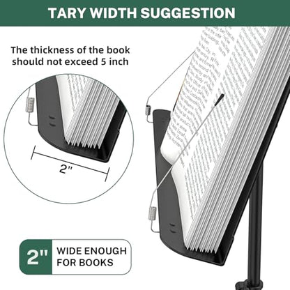 GLEAM Sheet Music Stand - Full Metal with Carrying Bag, Phone Holder, Sheet Music Folder and Clip, 5 in 1 Desktop Book Stand - Black
