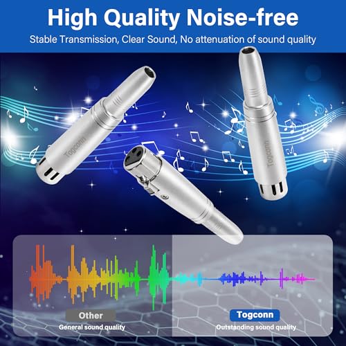 1/4" TRS to XLR Adapter 4 Pack - 6.35mm 1/4" TRS to XLR Female Connector - color: TRS 6.35mm Female to XLR Female, size: 4 Pack