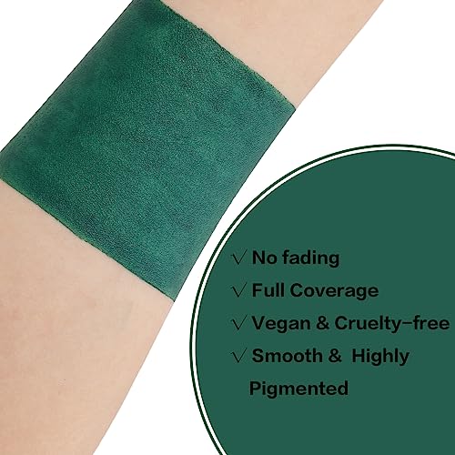 BADCOLOR Green Face Body Paint Stick, St Patrick's Day Blendable Eye Black Deep Green Face Painting Kit for Sports Camo, Halloween SFX Makeup Cosplay Joker Zombie Vampire Costume Parties - color: 1PCS Green