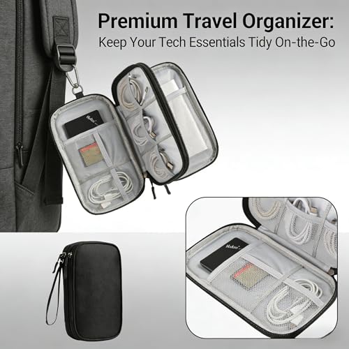 Travel Storage Box - Hard EVA Protective Cover for Mobile Power Bank, Charger, Cable, Phone and Accessories - Portable Storage Bag for Airplane, Business Travel, Home Furnishings