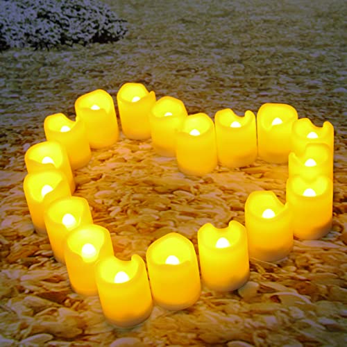Battery Operated Flameless LED Votive Candles with Remote and Timer 12 PCS | CANDLE CHOICE Electric LED Votives Halloween Jack-O-Lantern Pumpkin Wedding Centerpieces Christmas Decoration Batteries Incl