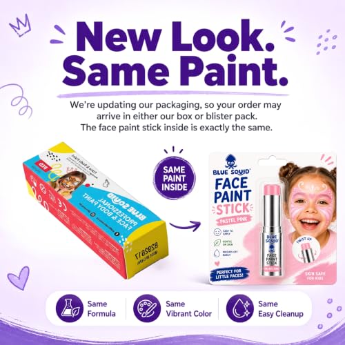 Blue Squid Pastel Pink Face Paint Stick - Water based Body Paint for Adults & Kids - Vegan Hypoallergenic Twist-Up Non-Toxic Makeup Stick for Cosplay, & SFX (Pastel Pink) - color: Pastel Pink