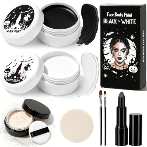 Black & White Oil Face Body Paint Halloween Cosplay Makeup Accessories