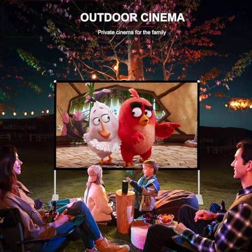 Projector Screen with Stand 120 inch 16:9 HD 4K Outdoor Indoor Projection Screen for Home Theater 3D Fast-Folding Projector Screen with Stand Legs and Carry Bag Projection Movie Wrinkle-Free - size: 120 inch