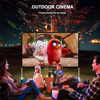 Projector Screen with Stand 120 inch 16:9 HD 4K Outdoor Indoor Projection Screen for Home Theater 3D Fast-Folding Projector Screen with Stand Legs and Carry Bag Projection Movie Wrinkle-Free - size: 120 inch