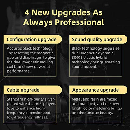 KZ ZSN PRO X Hybrid Banlance Armature with Dynamic in-Ear Earphone ERJIGO ZSNPROX 1BA+1DD HiFi Headset ZSNPRO X erabuds (with Mic, Golden) | HiFi Musician Monitor, Detachable 2-Pin Cable, Hybrid Dual Driver, Noise-Isolating, 10mm DD+BA, 3.5mm Wired - colo