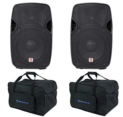 Rockville SPGN108 10" Passive DJ PA Speaker 8-Ohm Pair with TB10 v2 Bags