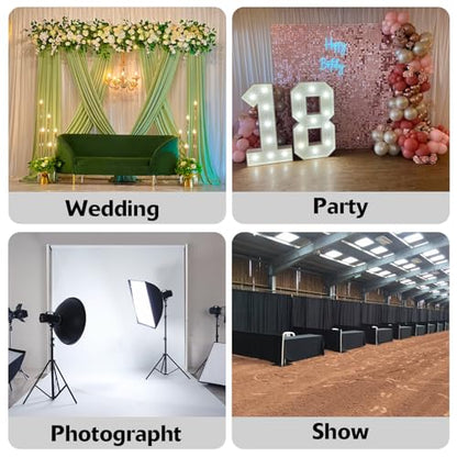 Hecis Heavy Duty Backdrop Stand,12x12ft Double Crossbar Pipe and Drape Stand, arch backdrop stand, Back Drop Stand for Party Event, Trade Shows & Wedding Decor