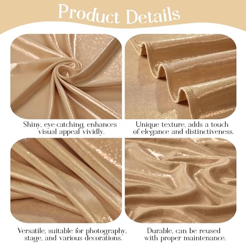 10x10ft Champagne Backdrop Curtains Glitter Sequin Photo Backdrop Curtain Fabric Shimmer Drapes Backdrop Bridal Baby Shower Wedding Birthday Party Photography Backdrops Photoshoot 5x10FT, 2 Panels - color: Champagne, size: 10 ft X 10 ft(2 Panels 5ft X 10f
